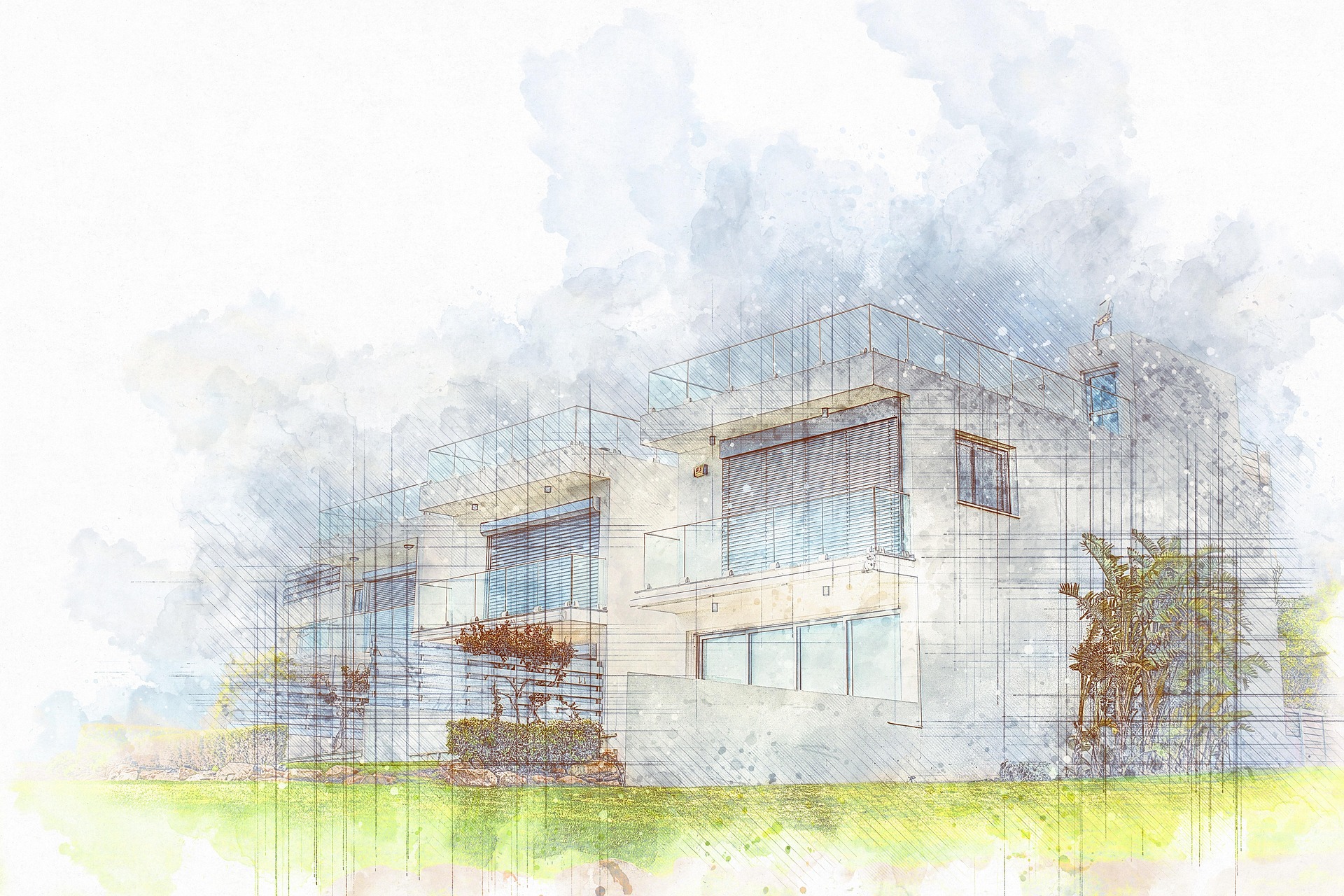 Cam balkon uygulamasi bulunan modern bina